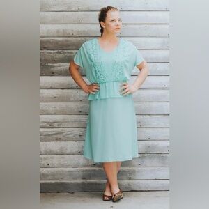 Vintage Lawrence Dress teal/mint dress, size S/M